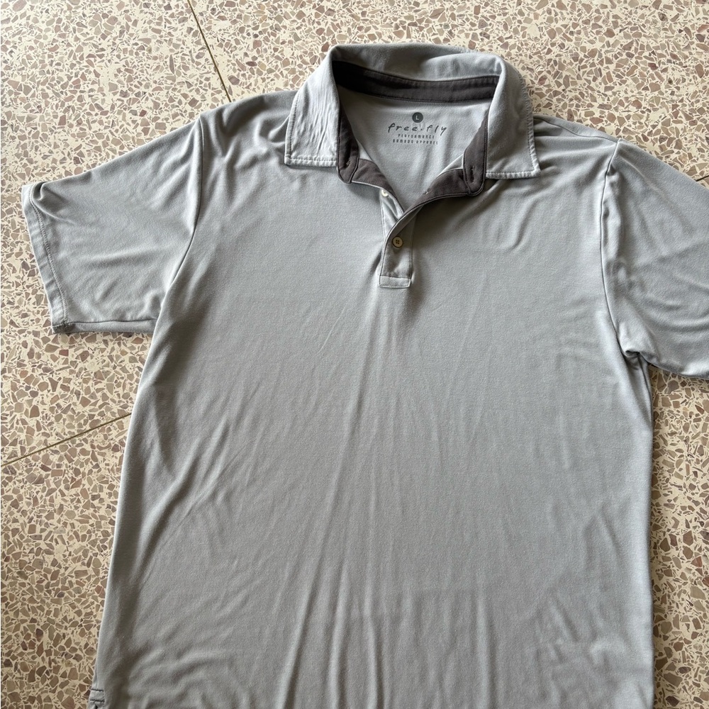 Free Fly Apparel Light Gray Polo Shirt